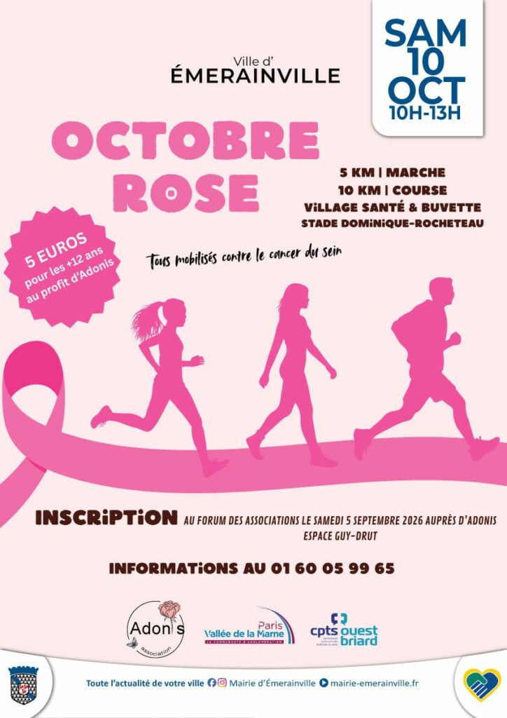 Marche Octobre Rose Emerainville 10 octobre 2026